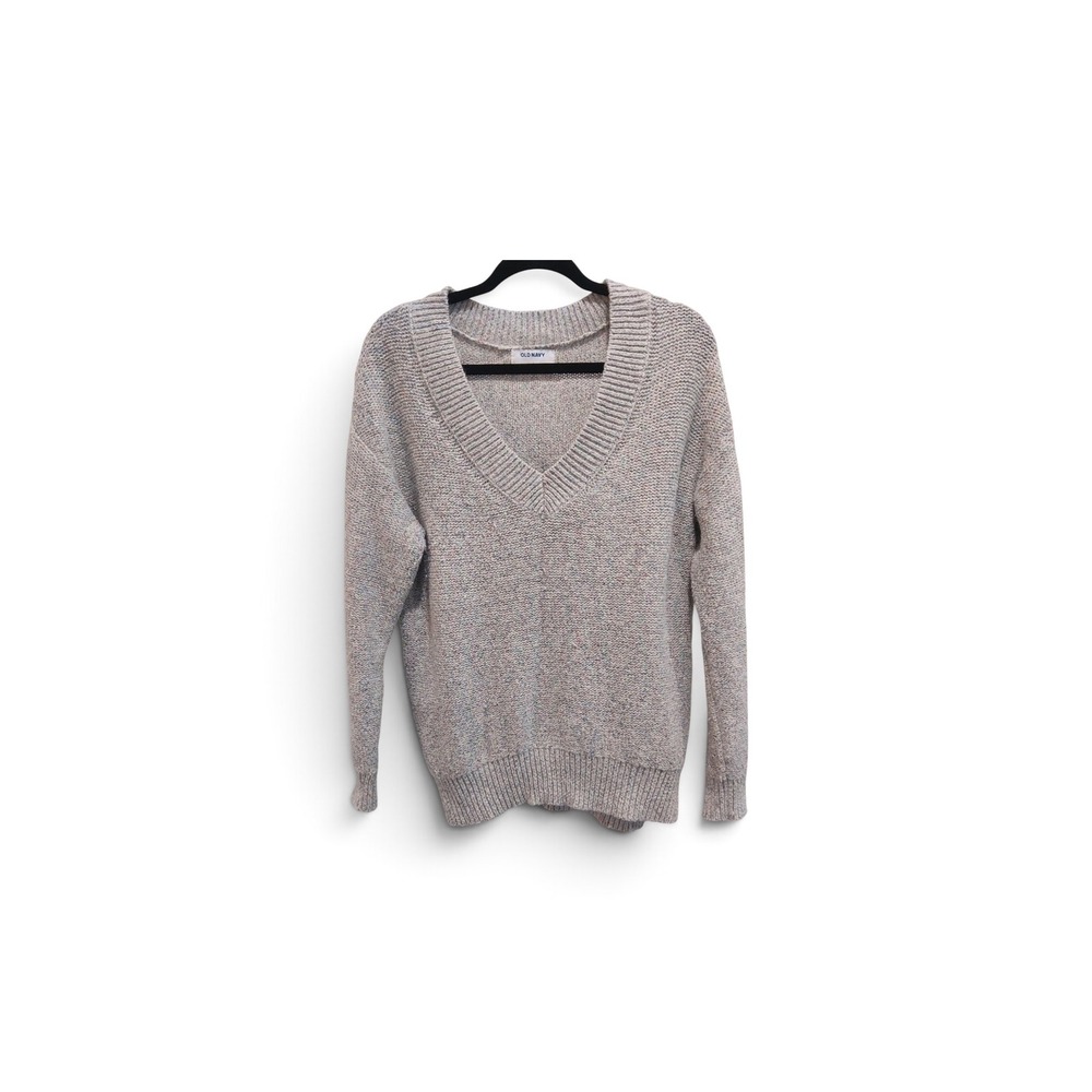 Old Navy Womens V-Neck Sweater Multi Color Cabincore Cozy Knit Large